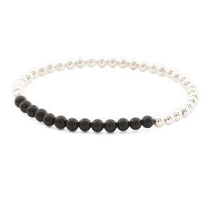 NWOT Gorjana Silver Power Gemstone Aura Bracelet Black Onyx